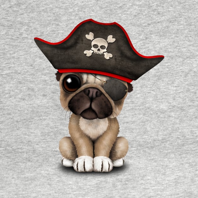 Cute Pug Puppy Pirate by jeffbartels